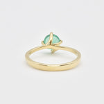 Solid 14k Yellow Gold Emerald Ring - Certified Real Emerald Ring - Green Emerald Solitaire Ring