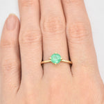 Solid 14k Yellow Gold Emerald Ring - Certified Real Emerald Ring - Green Emerald Solitaire Ring