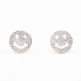 Smiley Gold Studs - Smiley Earring Studs - Round Gold Earrings
