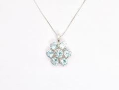 2242-P-cAQ: Sterling Silver 925 Created Aquamarine