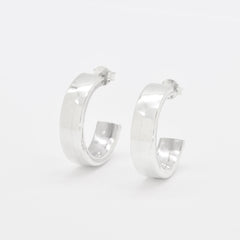 Silver Hoop Earrings - Thick Hoop Earrings - Chunky Hoop Earrings