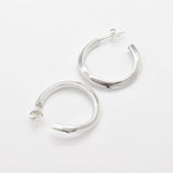 Thick Hoop Earrings - Silver Hoop Earrings - Large Hoops