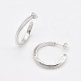 Thick Hoop Earrings - Silver Hoop Earrings - Large Hoops
