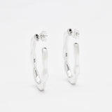Silver Bamboo Hoop Earrings - Round Hoops Earrings - Hoops Earrings
