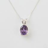 Gold Amethyst Pendant - Natural Amethyst Necklace - Purple Gold Pendant