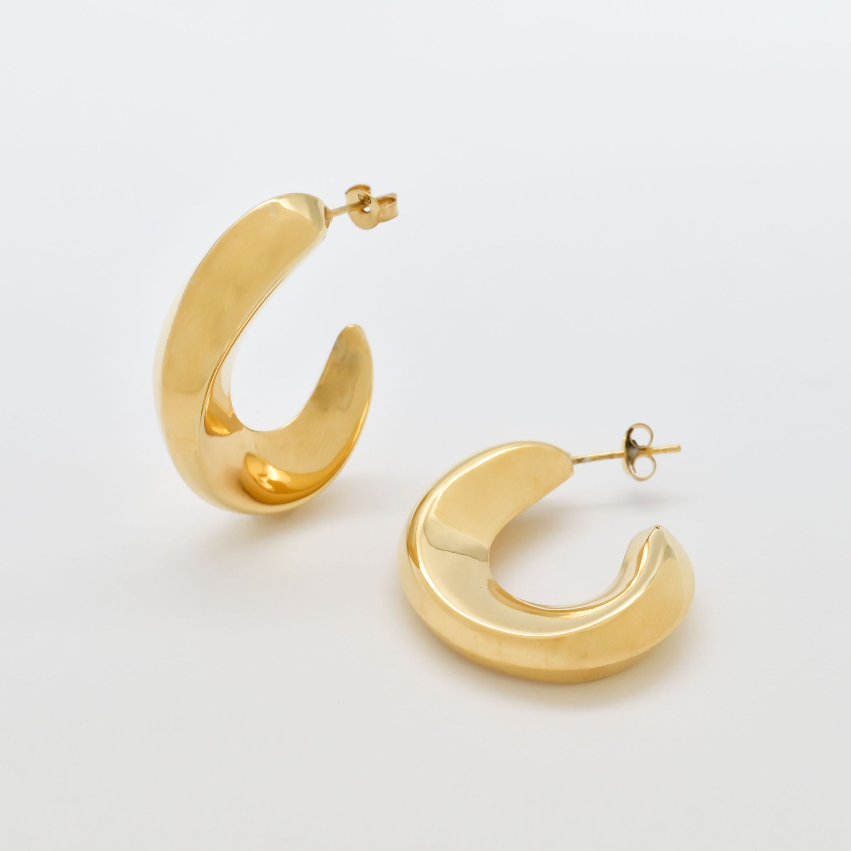 Gold Hoop Earrings - Chunky Hoops - Thick Hoop Earrings – Adina Stone