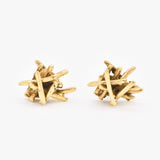 Artistic Gold Earrings - Rose Gold Earrings - Pink Modern Studs