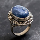 Large Kyanite Ring, Natural Kyanite, Vintage Blue Ring, Large Stone Ring, African Kyanite Ring, Unique Statement Ring, Rare By Adina
