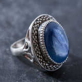 Large Kyanite Ring, Natural Kyanite, Vintage Blue Ring, Large Stone Ring, African Kyanite Ring, Unique Statement Ring, Rare By Adina