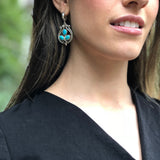 Chrysoprase Earrings, Natural Chrysoprase, Natural Ruby, May Birthstone, Flower Earrings, Vintage Earrings, Silver Earrings, Chrysoprase