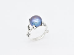 2848-R-nBLP: Sterling Silver 925 Natural Black Pearl