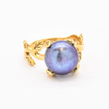 2848-R-nBLP: Gold Vermeil 18k Natural Black Pearl