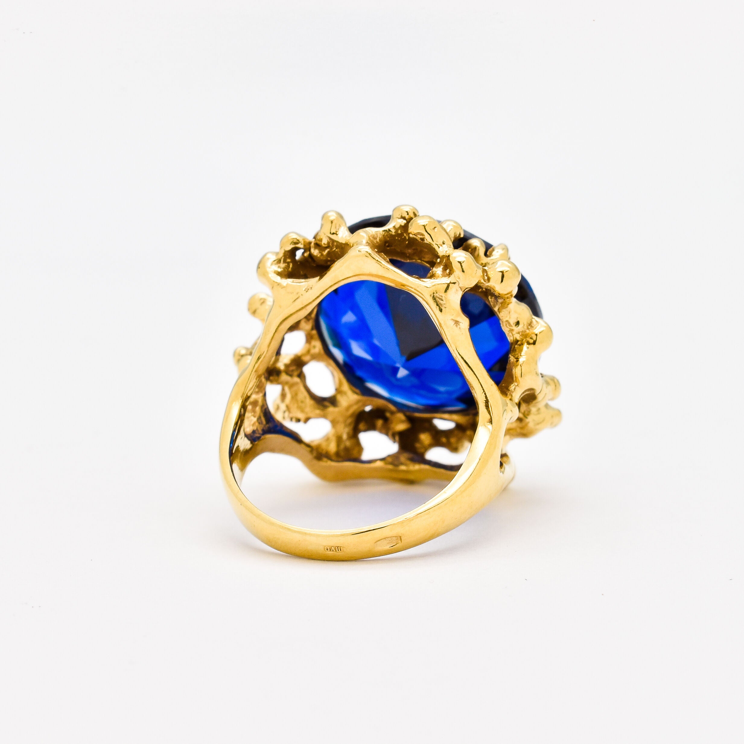 2438-R-cSAP: Gold Vermeil 18k Created Sapphire