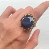 2438-R-cSAP: Gold Vermeil 18k Created Sapphire