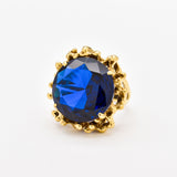 2438-R-cSAP: Gold Vermeil 18k Created Sapphire