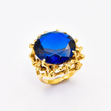 2438-R-cSAP: Gold Vermeil 18k Created Sapphire