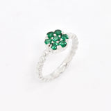 2609-R-cEME: Sterling Silver 925 Created Emerald