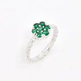 2609-R-cEME: Sterling Silver 925 Created Emerald