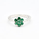 2609-R-cEME: Sterling Silver 925 Created Emerald