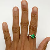 Gorgeous 925 Sterling Silver Ring featuring a round Created Emerald, a meaningful May birthstone gift for special moments.