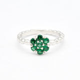 Elegant Created Emerald Ring in 925 Sterling Silver, perfect for daily wear and a thoughtful May birthday gift.