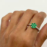 2609-R-cEME: Sterling Silver 925 Created Emerald