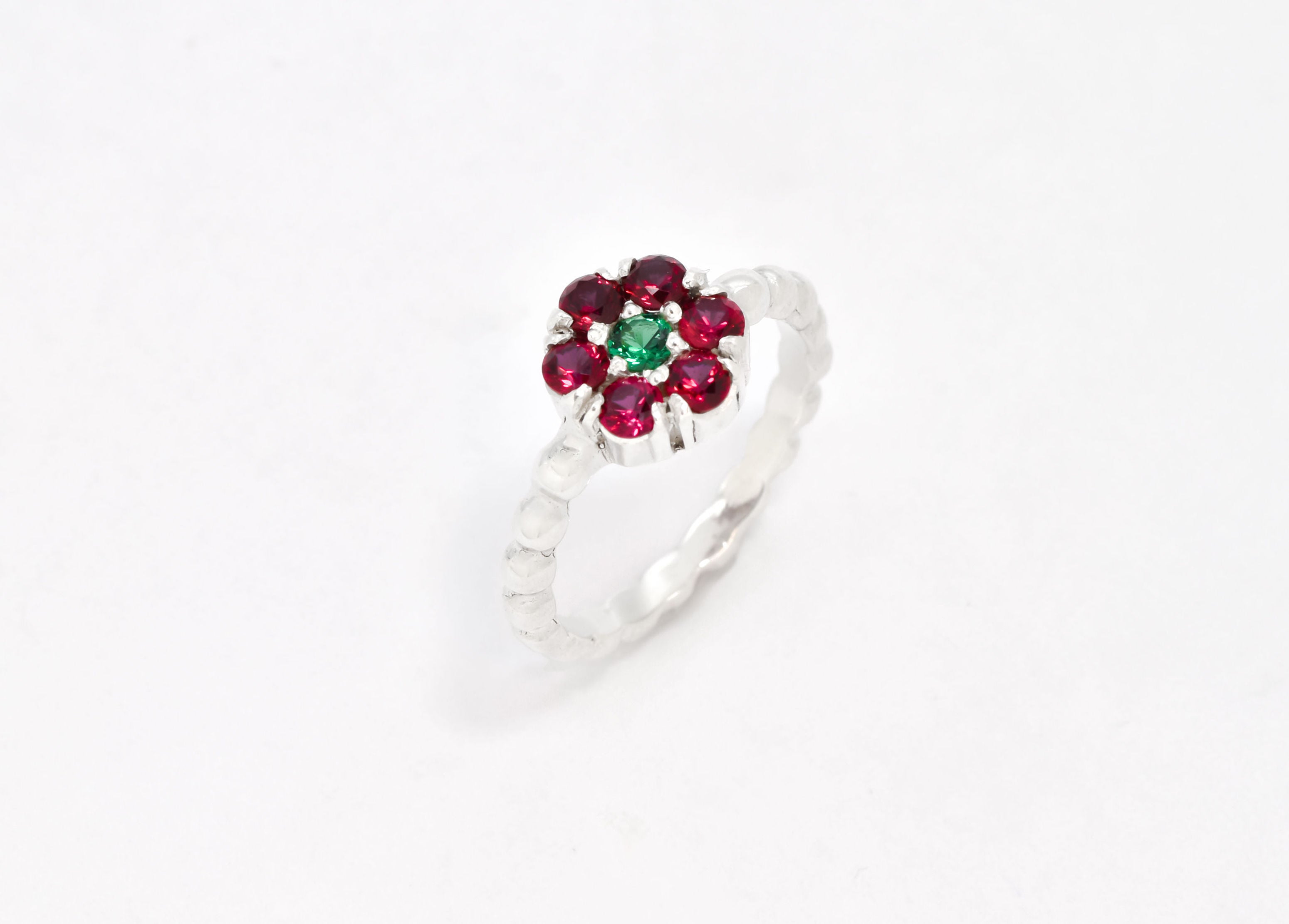 2609-R-cRUB: Sterling Silver 925 Created Ruby