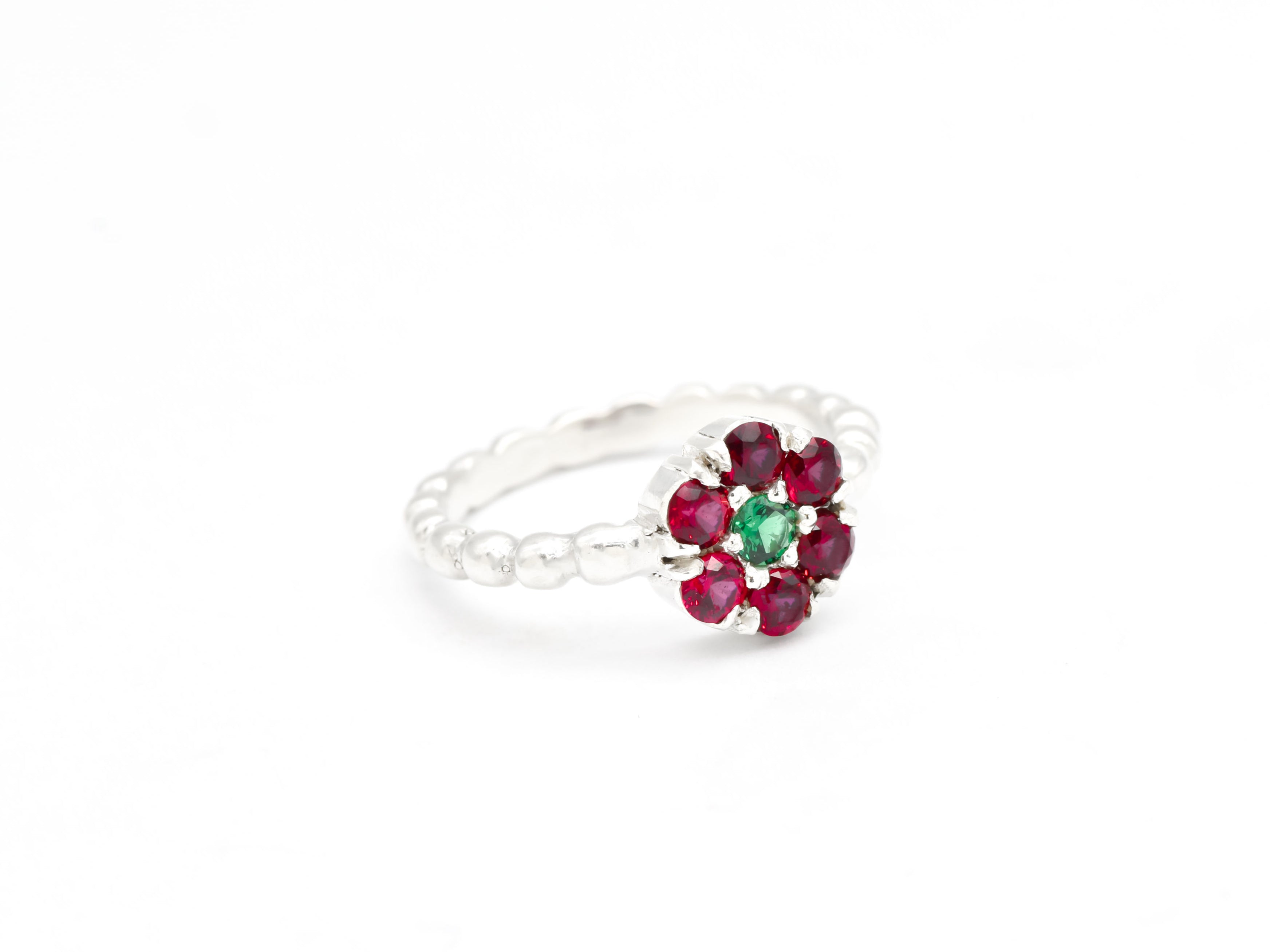 2609-R-cRUB: Sterling Silver 925 Created Ruby