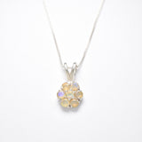 Gold Opal Necklace - Dainty Flower Pendant - Daisy Gold Necklace