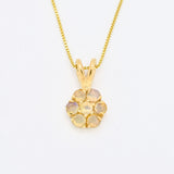 Gold Opal Necklace - Dainty Flower Pendant - Daisy Gold Necklace