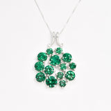 Exquisite cluster-set emerald pendant in 925 sterling silver, a thoughtful May birthday gift and a lovely everyday accessory.