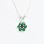 2609-1-P-cEME: Sterling Silver 925 Created Emerald