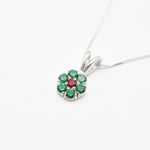 2609-1-P-cEME: Sterling Silver 925 Created Emerald