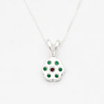 2609-1-P-cEME: Sterling Silver 925 Created Emerald