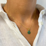 2609-1-P-cEME: Gold Vermeil 18k Created Emerald