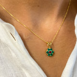 2609-1-P-cEME: Gold Vermeil 18k Created Emerald