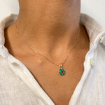 2609-1-P-cEME: Rose Gold Vermeil Created Emerald