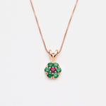 2609-1-P-cEME: Rose Gold Vermeil Created Emerald