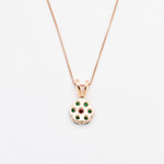 2609-1-P-cEME: Rose Gold Vermeil Created Emerald