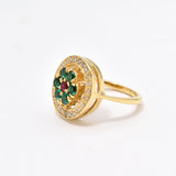 Charming 18k Gold Vermeil Emerald Ring with cluster design, perfect for celebrating May birthdays and everyday chic style.