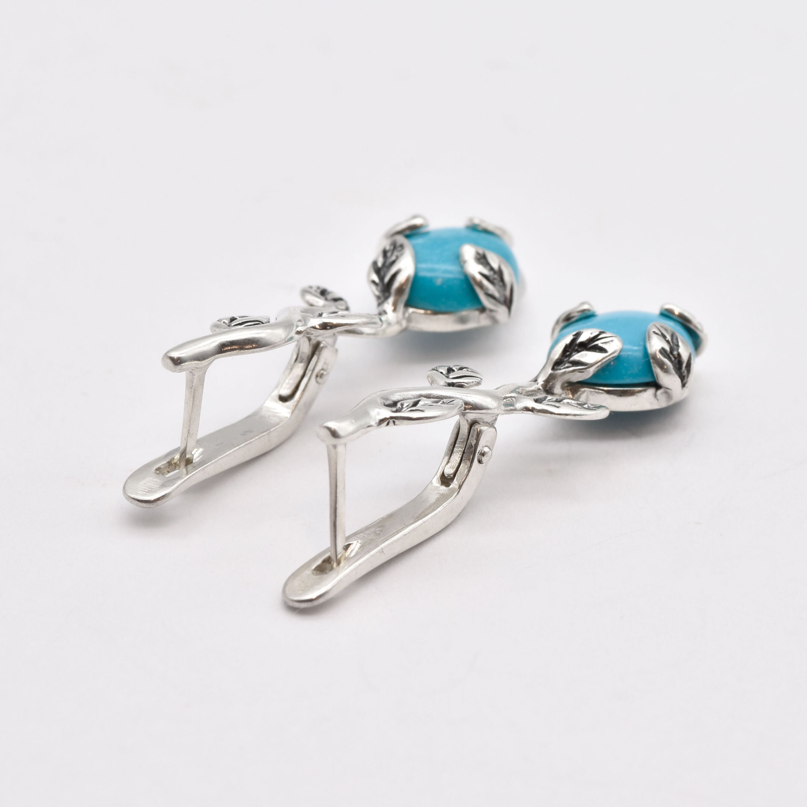 2848-E-nTUR: Sterling Silver 925 Natural Turquoise