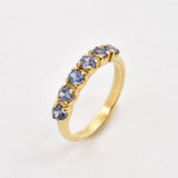 Silver Tanzanite Ring - Blue Eternity Ring - Gift For Mom