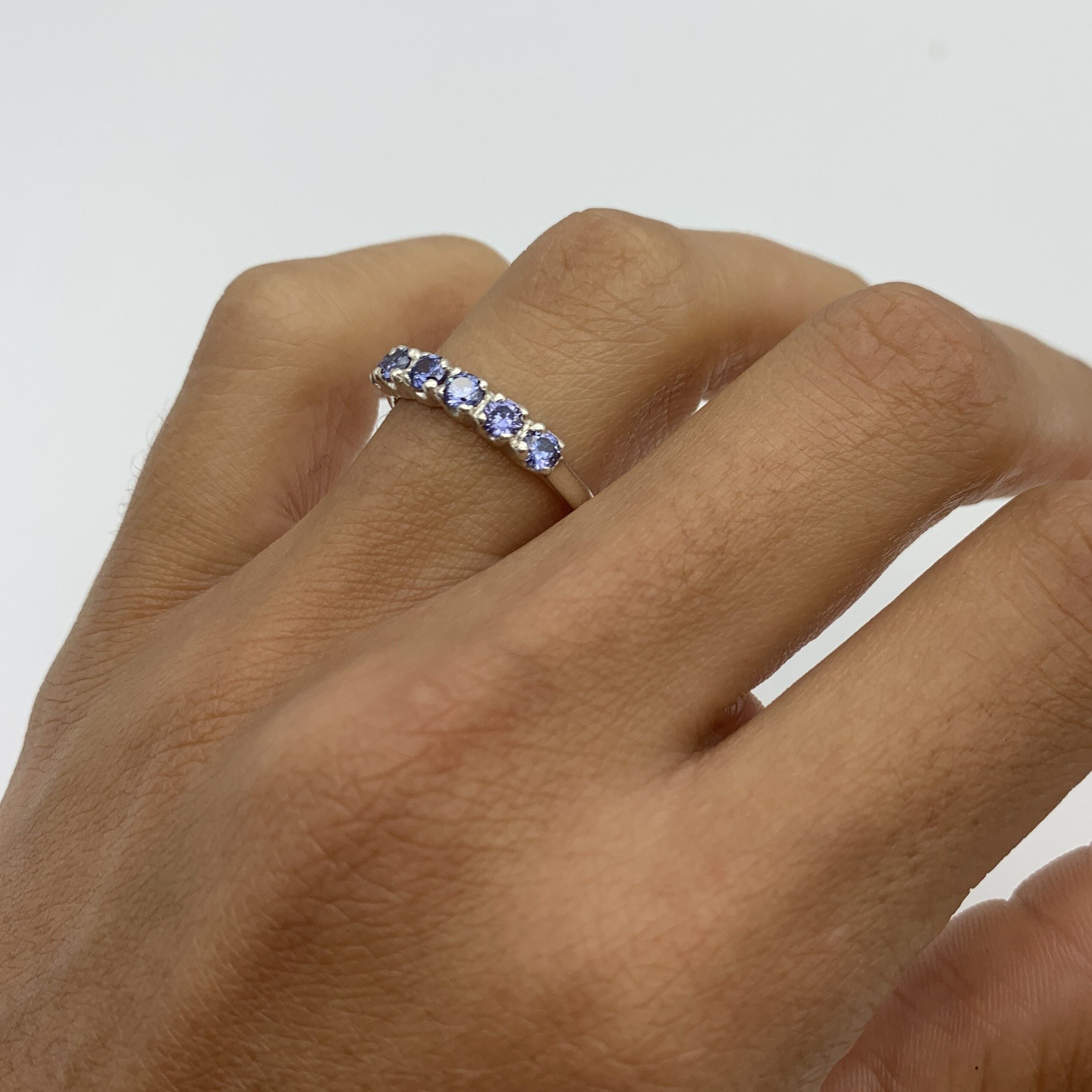 2587-R-cTAN: Sterling Silver 925 Created Tanzanite