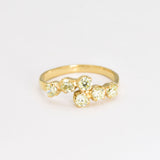 Peridot Ring - Bypass Silver Ring - Green Gemstone Ring