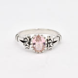 2945-R-cMOR: Sterling Silver 925 Created Morganite