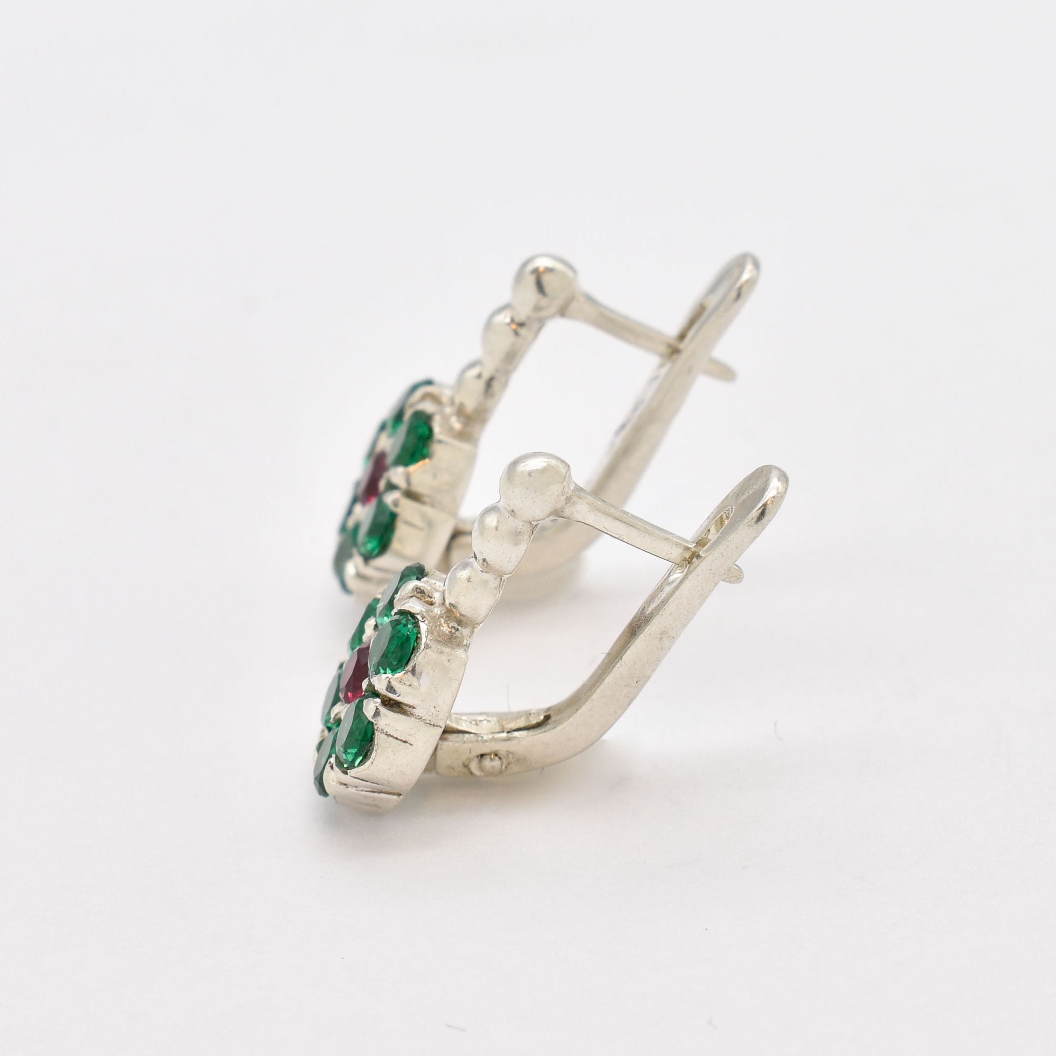 2696-E-cEME: Sterling Silver 925 Created Emerald