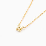 Genuine Blue Diamond Necklace – 14k Solid Gold Necklace – Dainty Diamond Necklace