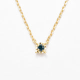 Genuine Blue Diamond Necklace – 14k Solid Gold Necklace – Dainty Diamond Necklace