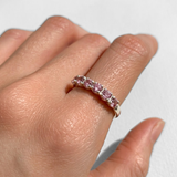 Morganite Band - Pink Minimalist Ring - Morganite Eternity Ring