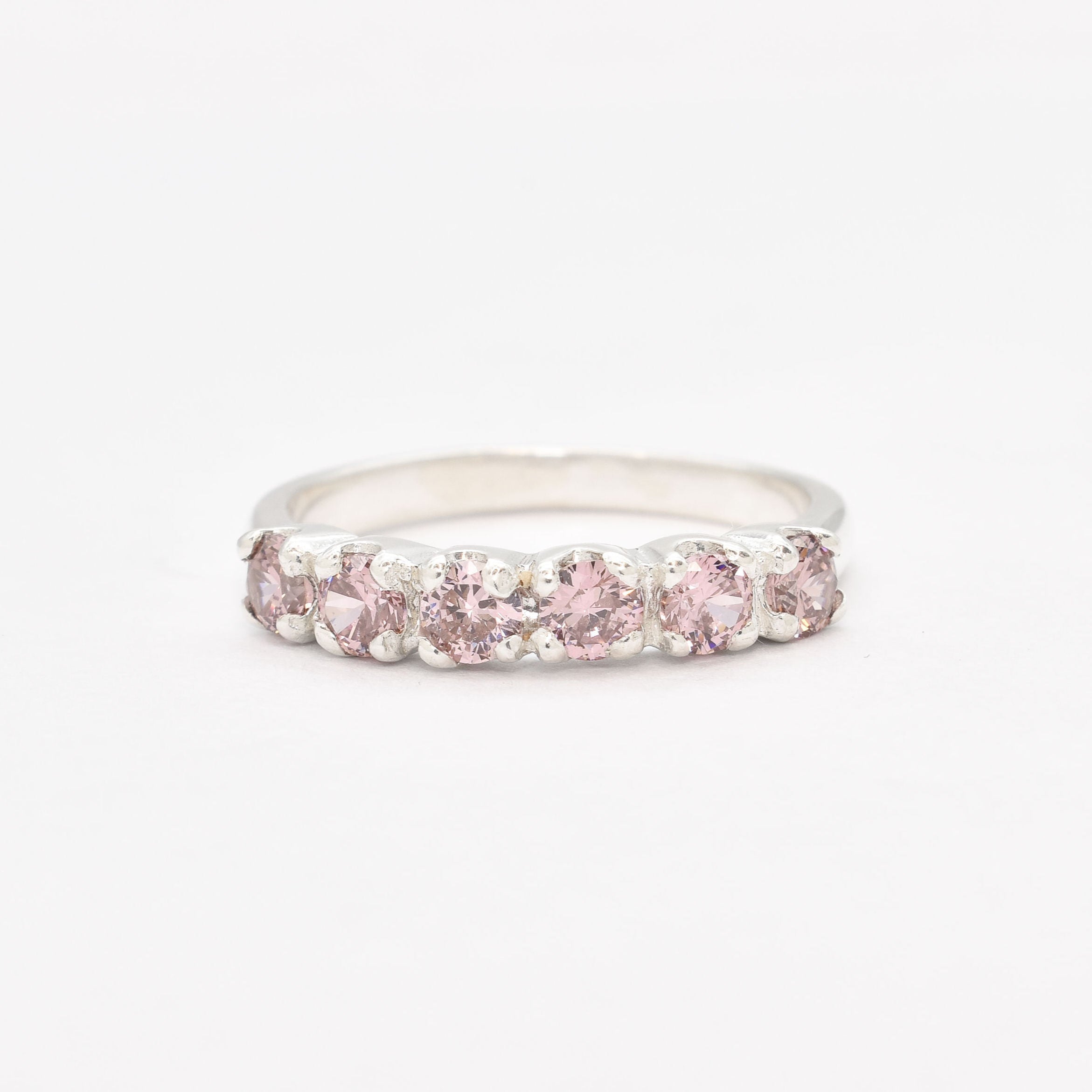 Morganite Ring Front View in White Background